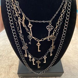 Banana Republic antique key necklace mixed metals